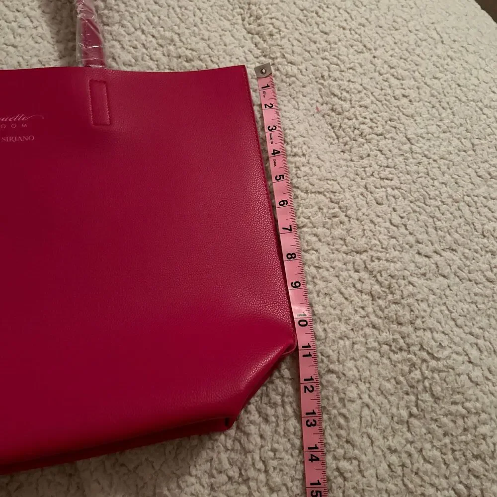 NWT Christian Siriano Pink Double Handle Glam Y2K Womens Tote Bag Size Large - Picture 5 of 6